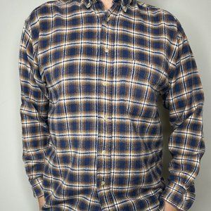 Hill Archer Button Down Shirt Men's Medium Multicolor Plaid Pocket 100% Cotton